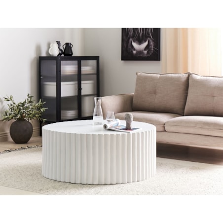 Okrągły stolik kawowy biały POZZA
