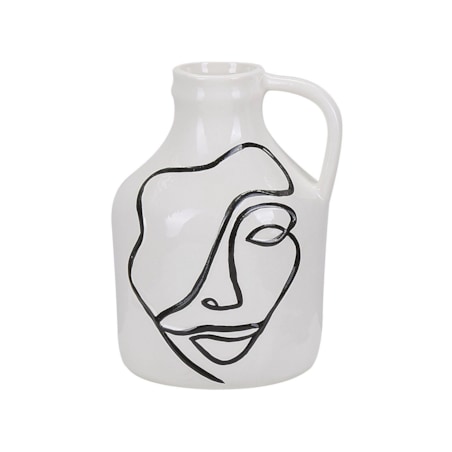 Wazon na kwiaty ceramiczny biały AGRINION