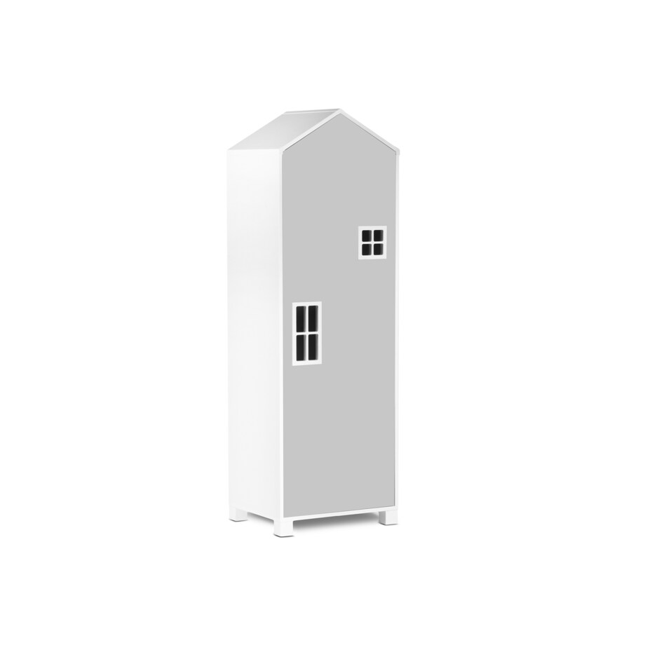 KONSIMO MIRUM Szara szafa z półkami w kształcie domku dla dziecka