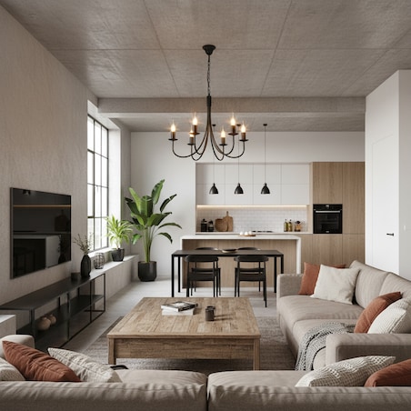 czarna lampa wisząca sufitowa 6 punktowa edylit loft do kuchni