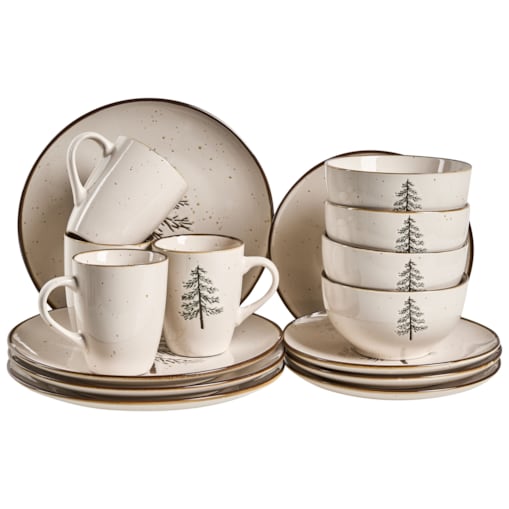 Zastawa stołowa 16-częściowa CLOVES Kamionka Złamana biel