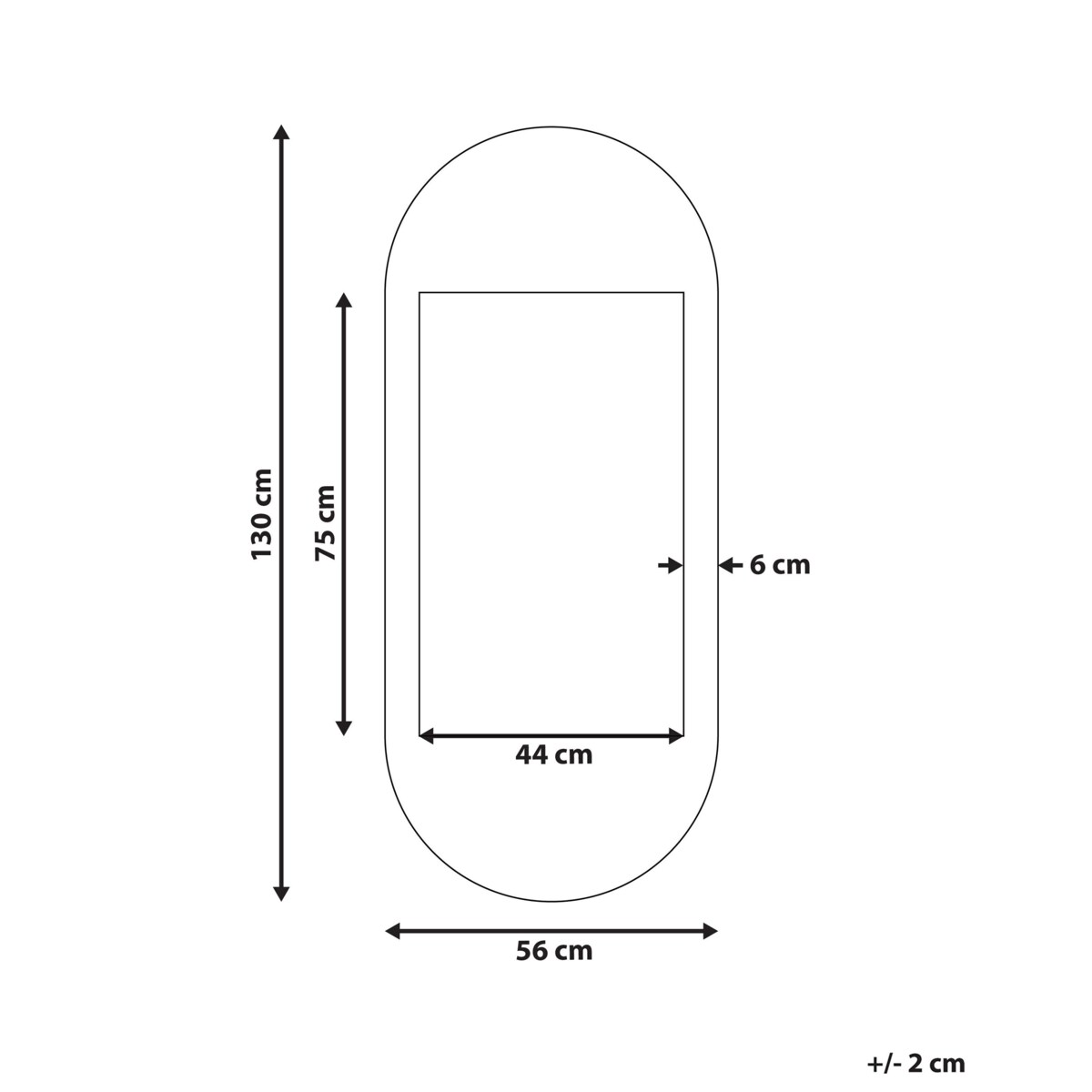 Drewniane lustro ścienne 56 x 130 cm złamana biel BRIANT