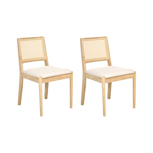 Zestaw 2 krzeseł do jadalni TAMARAC Drewno Jasnobrązowy