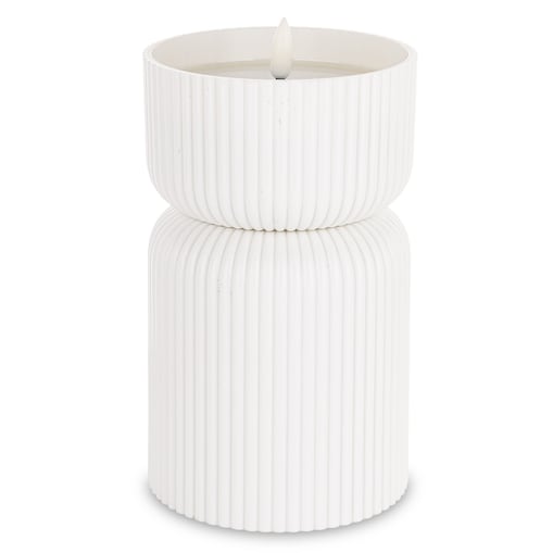 Świeca LED z tworzywa sztucznego i wosku 18x10x10 cm CANDELL biała