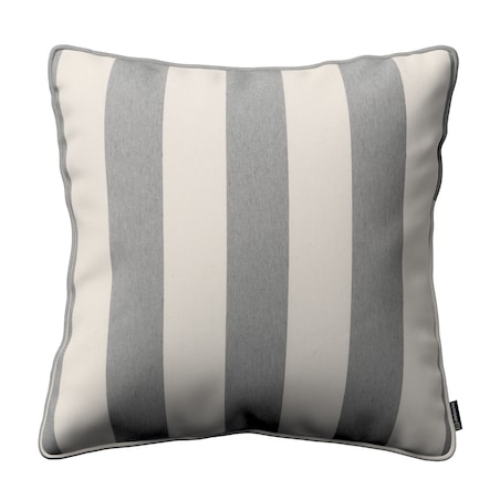 Poszewka Gabi na poduszkę 45x45 biało-szare pionowe pasy (5,5cm)