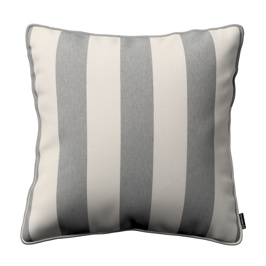 Poszewka Gabi na poduszkę 45x45 biało-szare pionowe pasy (5,5cm)