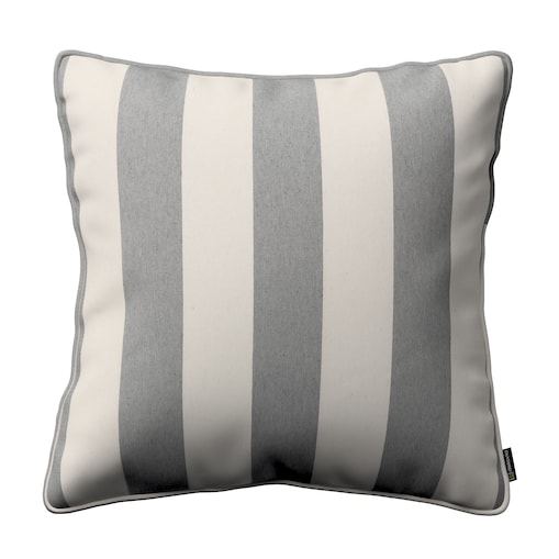 Poszewka Gabi na poduszkę 45x45 biało-szare pionowe pasy (5,5cm)