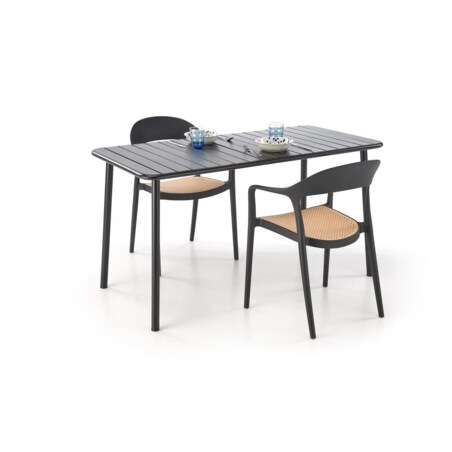 Krzesło K530 czarne/beżowe z tworzywa PVC