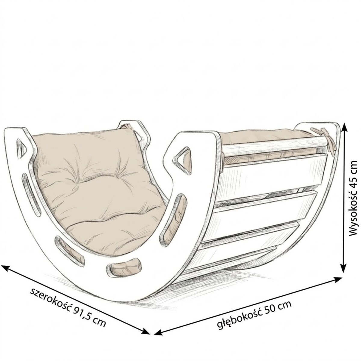 Bujak dla dzieci z poduchą bujaczek duży 91 cm VERK.design