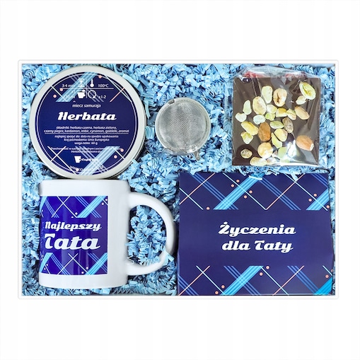 Zestaw prezentowy BOX prezent upominek dla TATY OJCA TEŚCIA kubek herbata