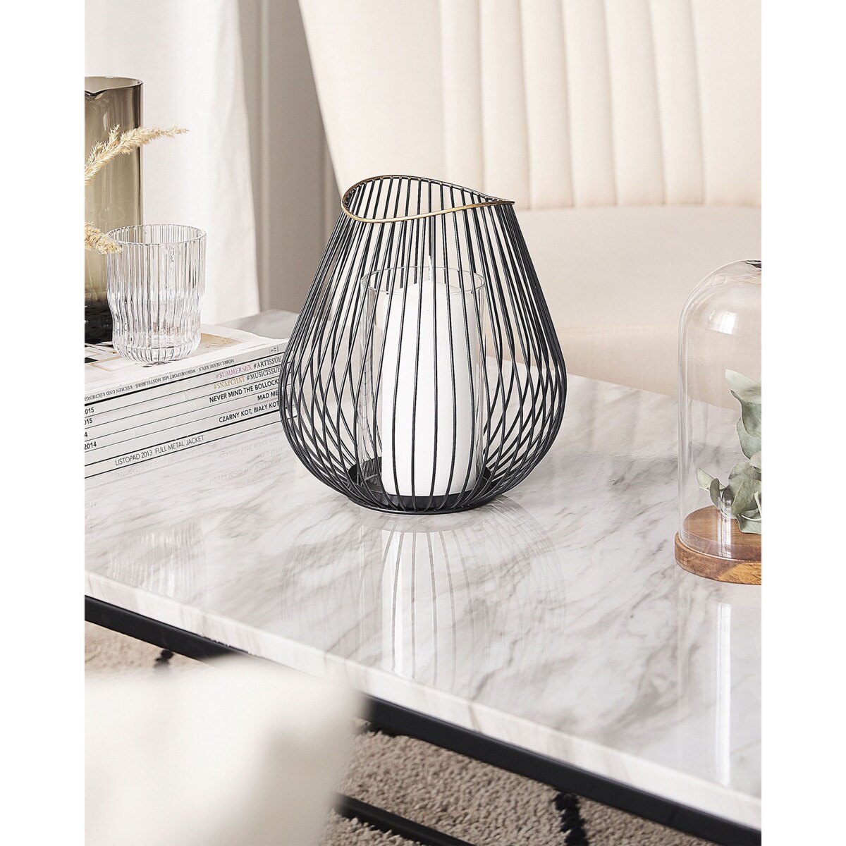 Lampion metalowy 22 cm czarny THURSTON