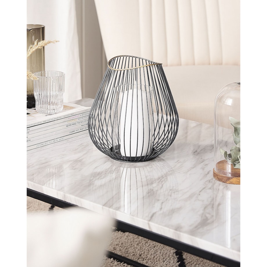 Lampion metalowy 22 cm czarny THURSTON