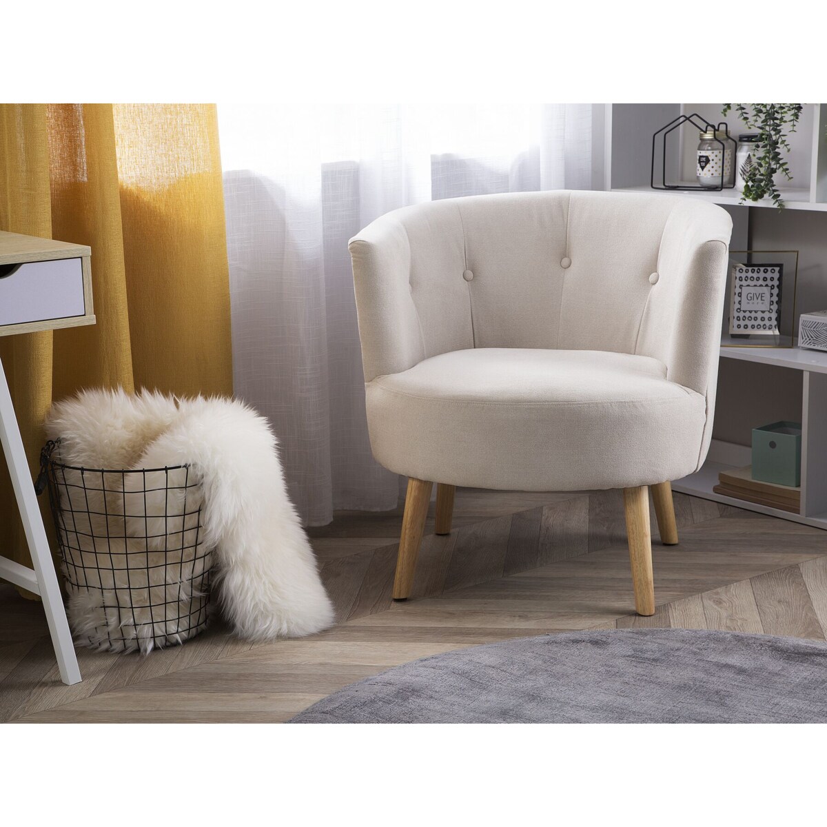 Fotel złamana biel ODENZEN