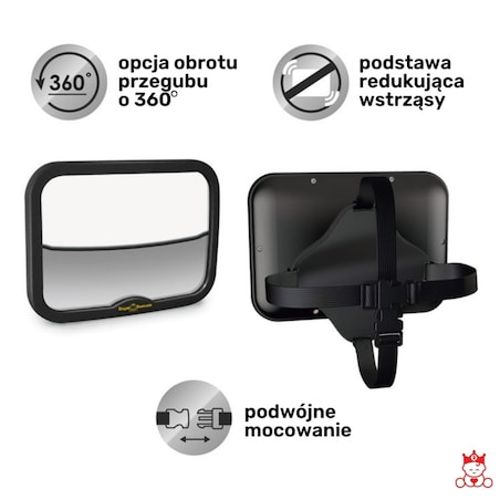 Lusterko do samochodu dla dziecka, czarne, Royal Rascals