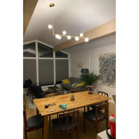 Lampa Glamour Szklane 8 Kul Gold Wisząca Złota G9