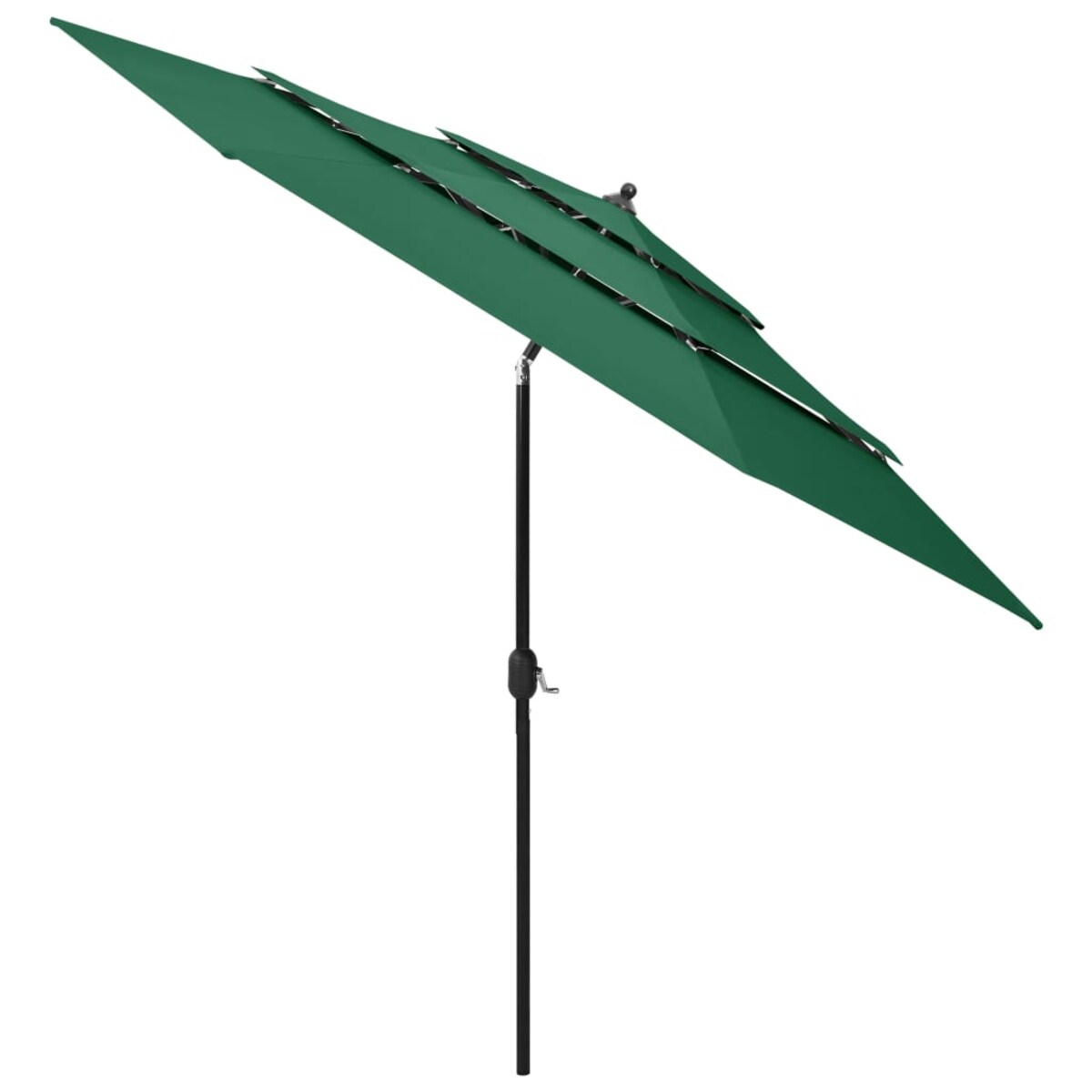 vidaXL 3-poziomowy parasol na aluminiowym słupku, zielony, 3 m