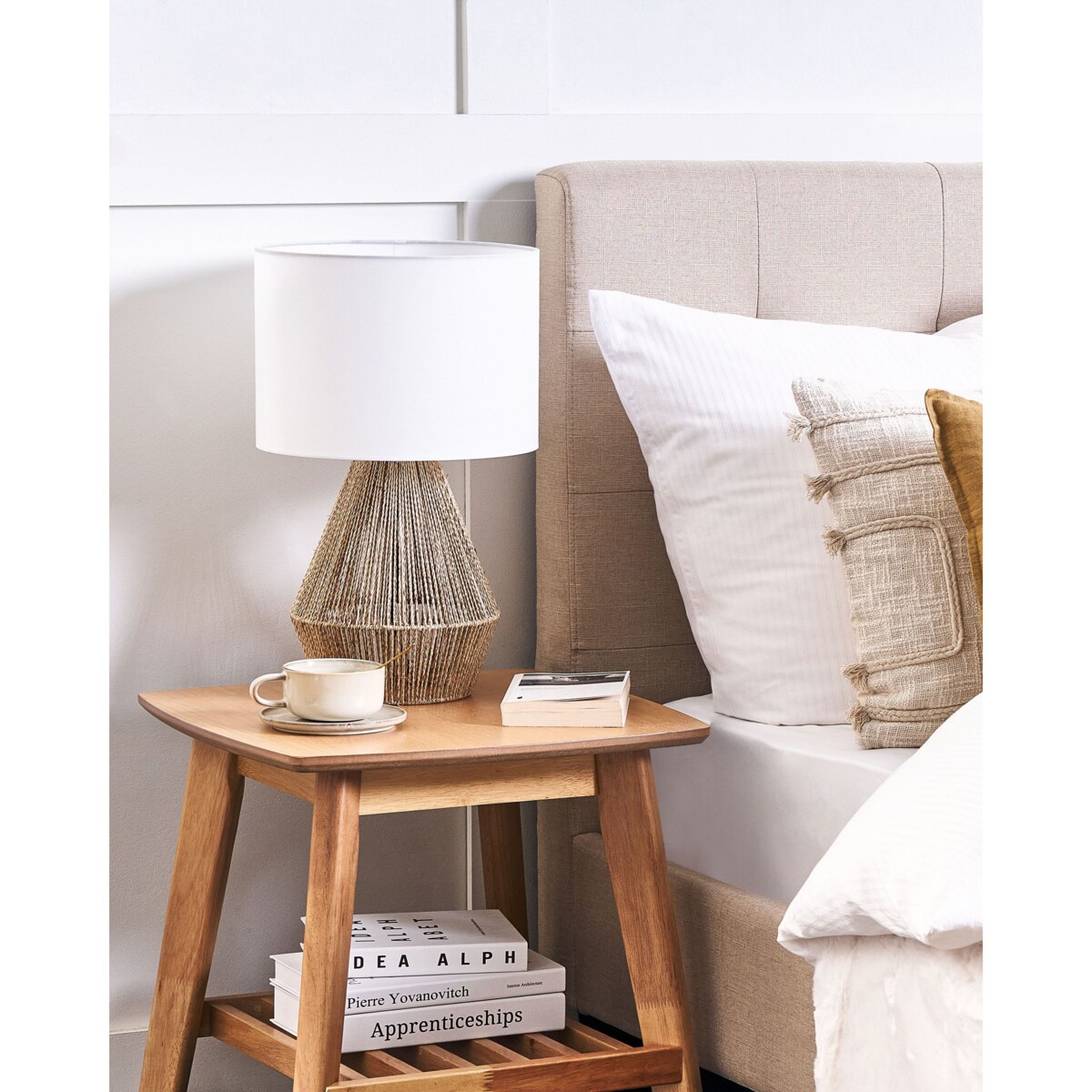 Lampa stołowa pleciona naturalna MALEWA