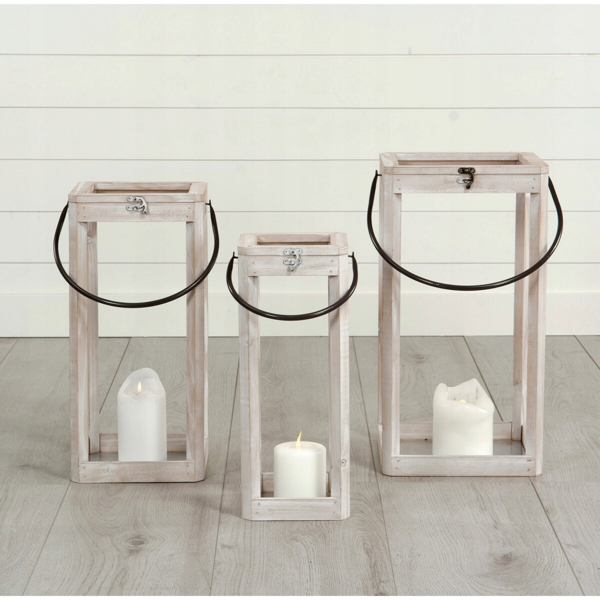 3 szt. LAMPION W STYLU SKANDYNAWSKIM szary