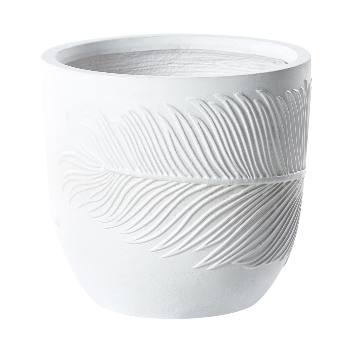 Doniczka okrągła 35 x 35 x 33 cm złamana biel FTERO
