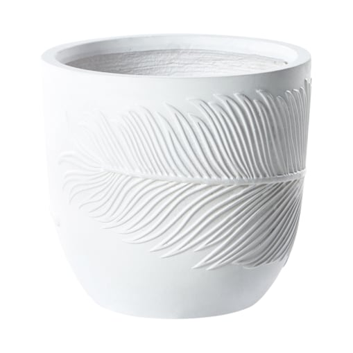 Doniczka okrągła 35 x 35 x 33 cm złamana biel FTERO