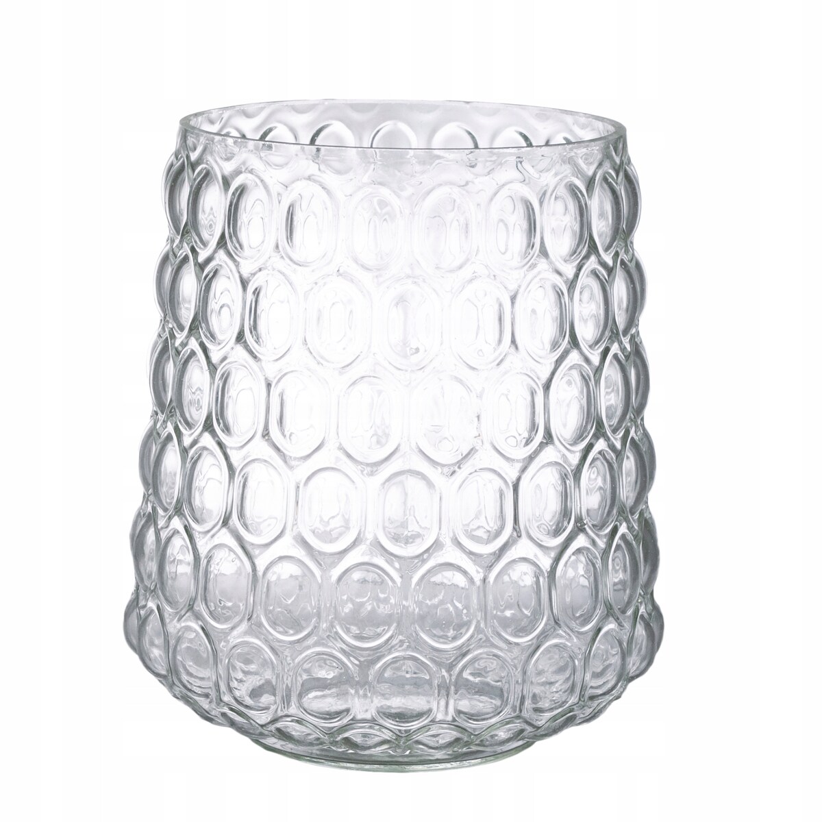 WAZON SZKLANY w kółka przezroczysty śr. 18cm