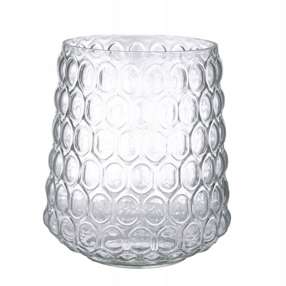 WAZON SZKLANY w kółka przezroczysty śr. 18cm