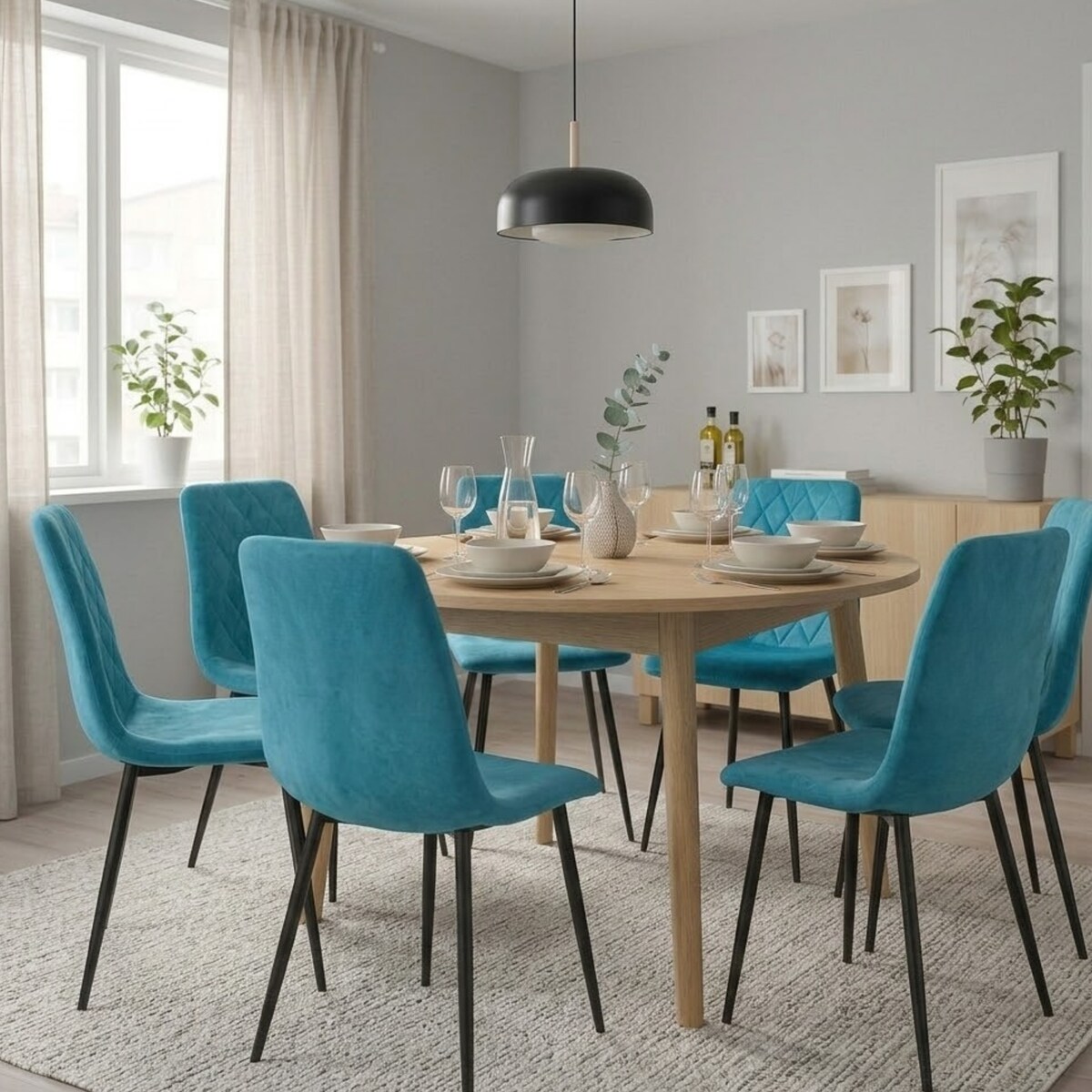 Krzesło tapicerowane pikowane wygodne nowoczesne do kuchni jadalni