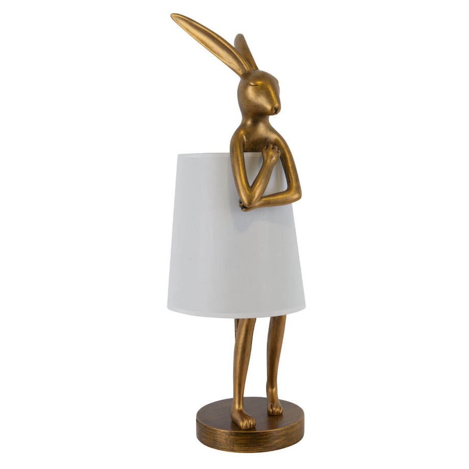Lampka stojąca na szafkę Haas TL0107-M Yaskr królik biały złoty