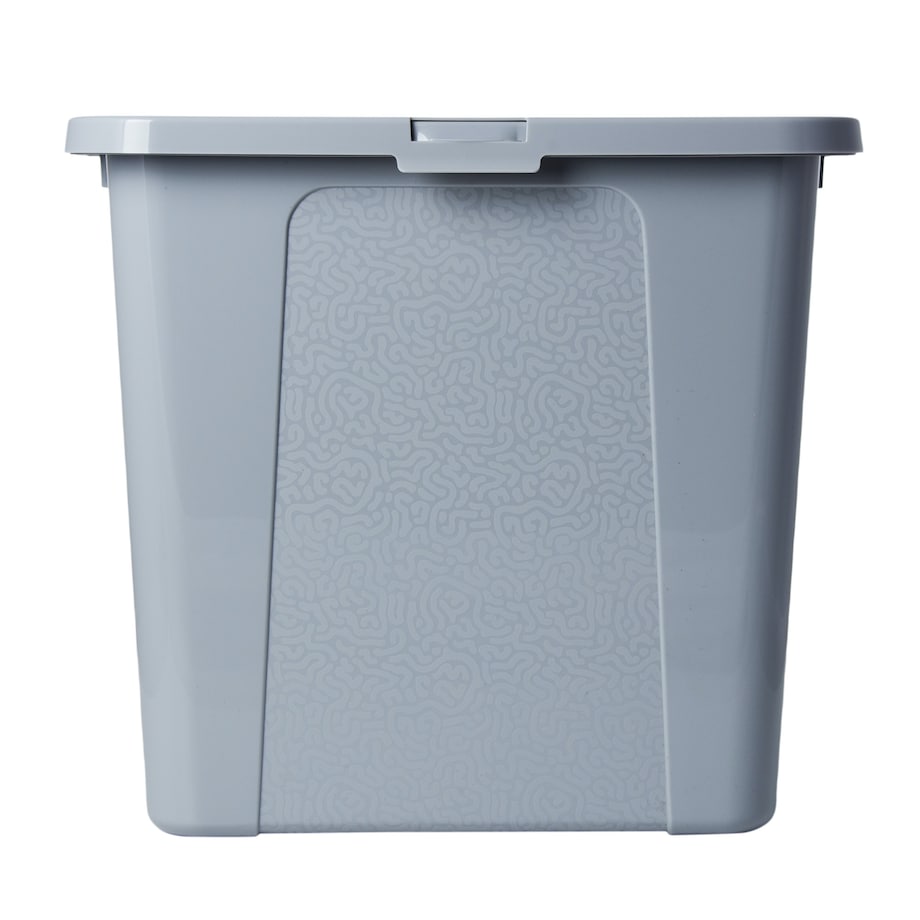 Pojemnik Plastikowy Z Pokrywą Duży Zamykany Pudełko Box Szary 30L