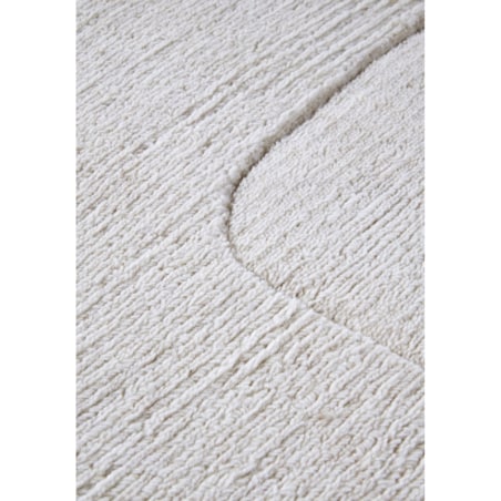 Chodnik wełniany do korytarza 80x250cm, kremowy nowoczesny wzór 3D