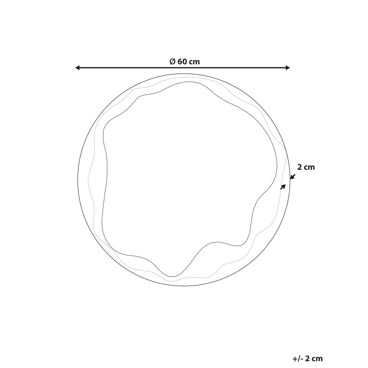 Lustro ścienne LANGON 60 cm Drewno sosnowe Ciemnobrązowy