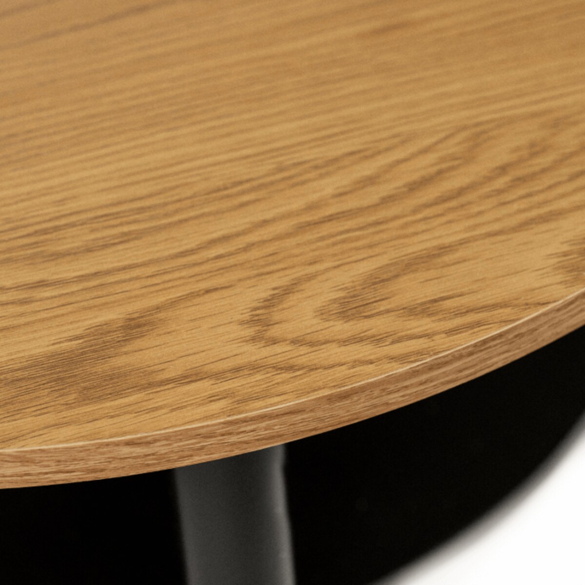 Stolik Kawowy Okrągły Skandynawski Ława Okrągła Dąb Złoty Czarny PAULO