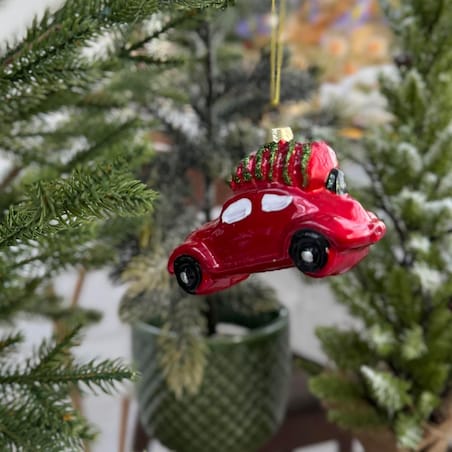 VILLA ITALIA Bombka AUTO czerwone 10 cm