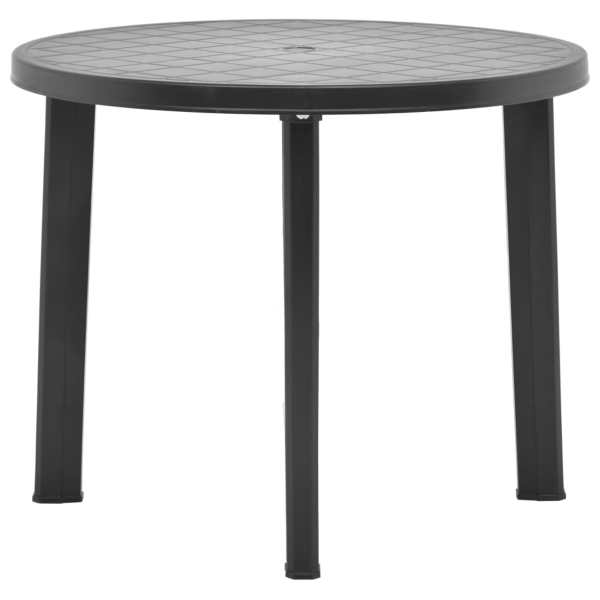 vidaXL Stolik ogrodowy, antracytowy, 89 cm, plastikowy