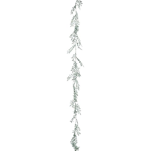 Girlanda z zielonych listków i srebra, 180 cm, tworzywo sztuczne
