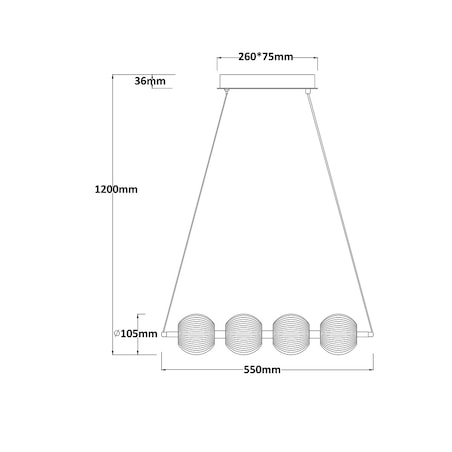 Lampa sufitowa wisząca Light Prestige Brillant złoty LED CCT 3000K/4000K/6000K (regulowana) 1 szt.