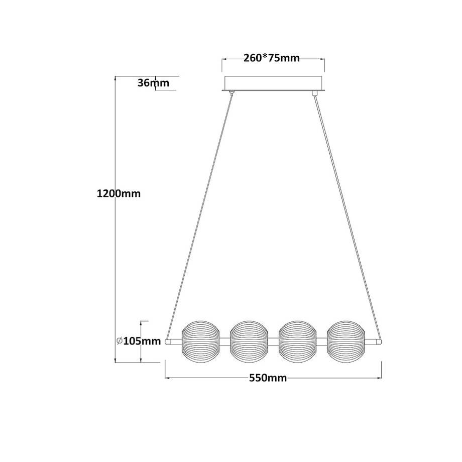 Lampa sufitowa wisząca Light Prestige Brillant złoty LED CCT 3000K/4000K/6000K (regulowana) 1 szt.