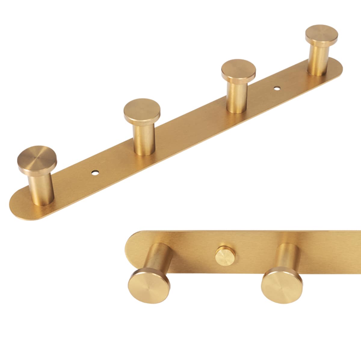 Wieszak na ubrania ścienny złoty do przedpokoju łazienki kuchni