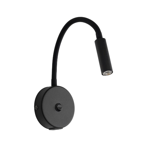Kinkiet na wysięgniku TK Lighting Lagos Black z USB i włącznikiem, regulowany, czarny, G9