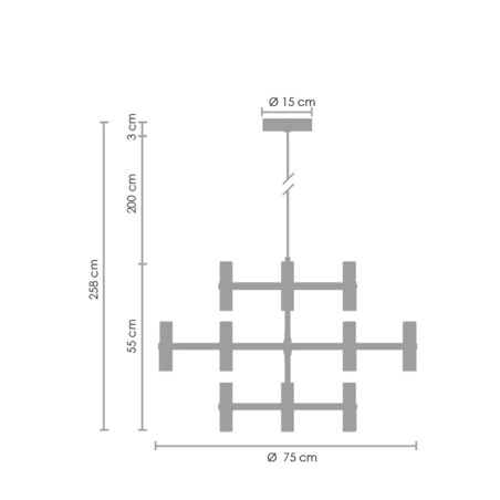 Lampa wisząca świecznik Candles ST-8043-12A GOLD Step designerska złota