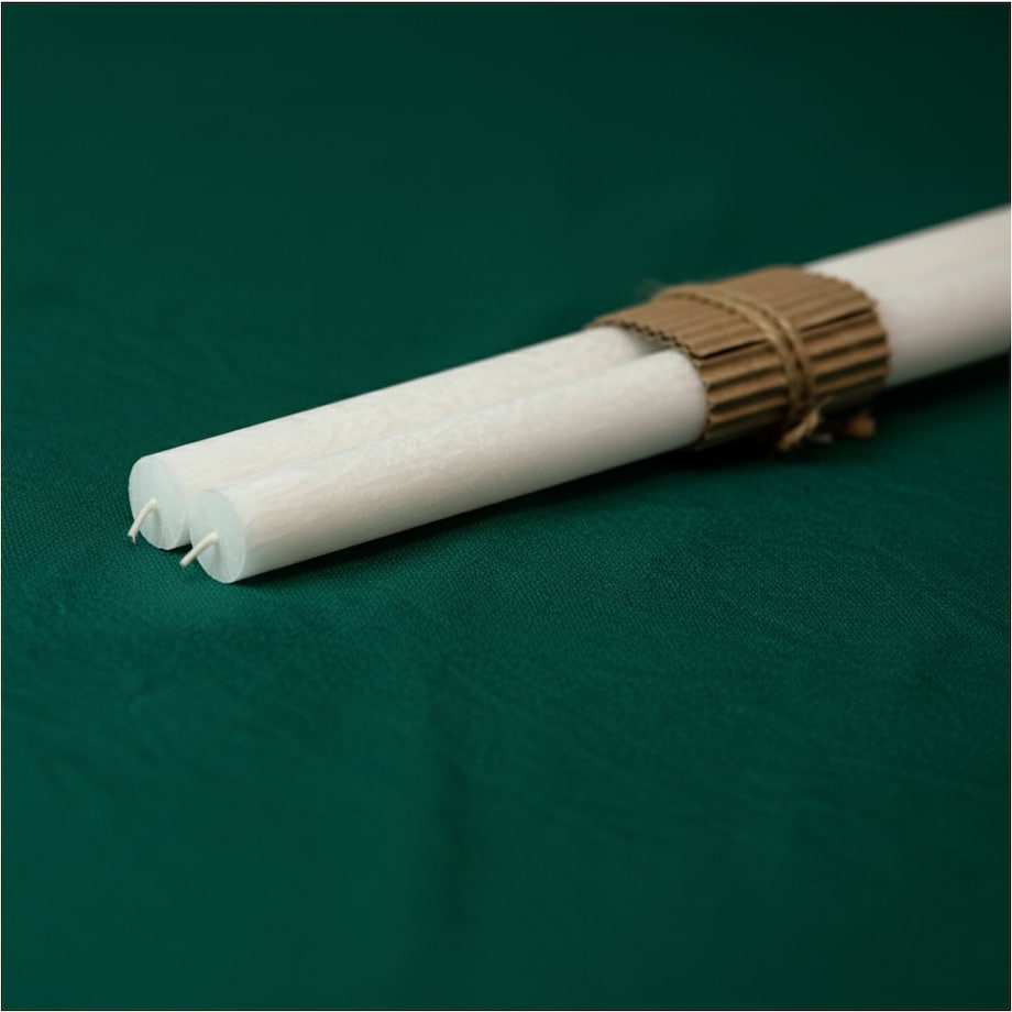 Świece Tradycyjne Proste Świąteczne Świeczki Do Kolacji Wigilijnej 2 Szt. Biała