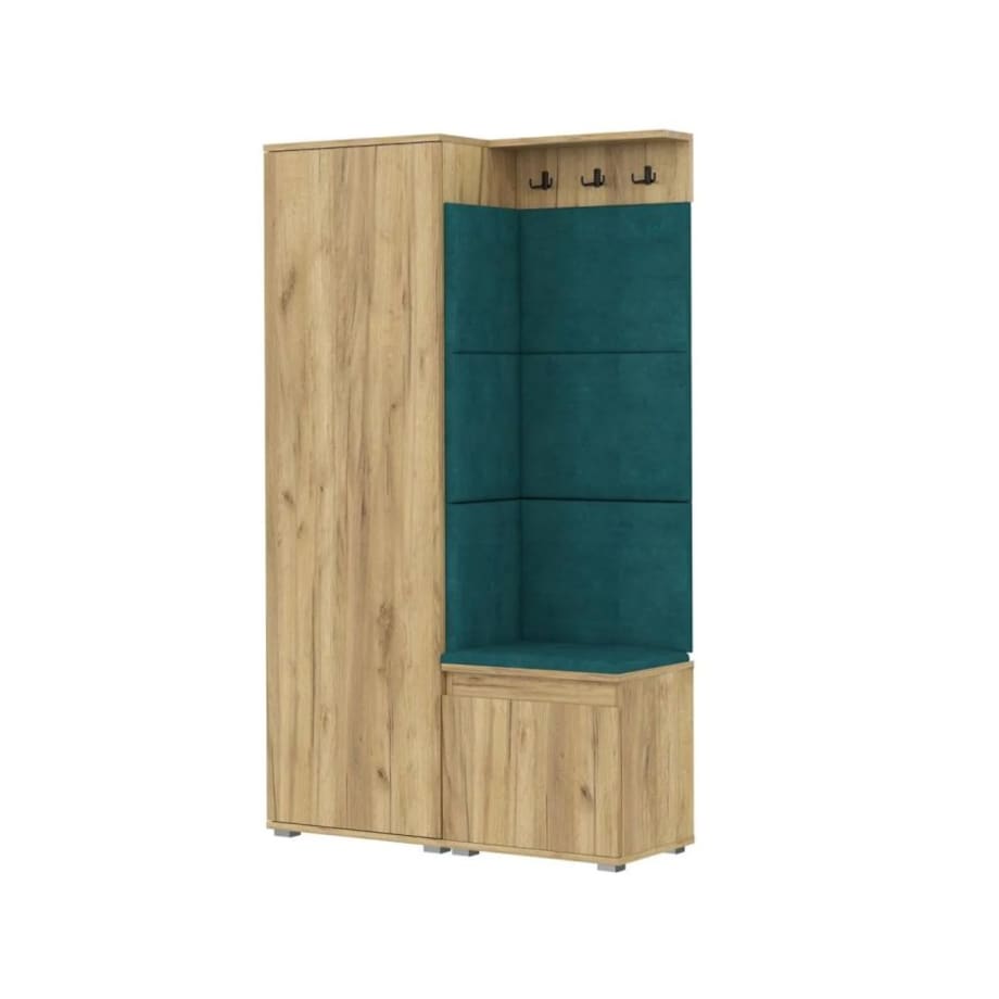 Garderoba do przedpokoju SINGAPUR 104 dąb craft/zielony