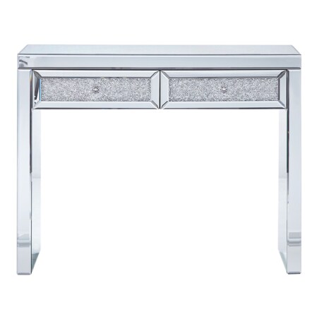 Konsola 2 szuflady lustrzana srebrna TILLY