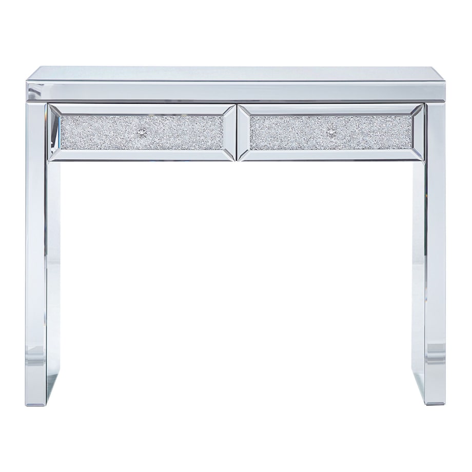 Konsola 2 szuflady lustrzana srebrna TILLY