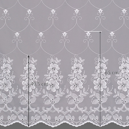 Firana na haczykach flex podwójnych 300x245 biały ze wzorem