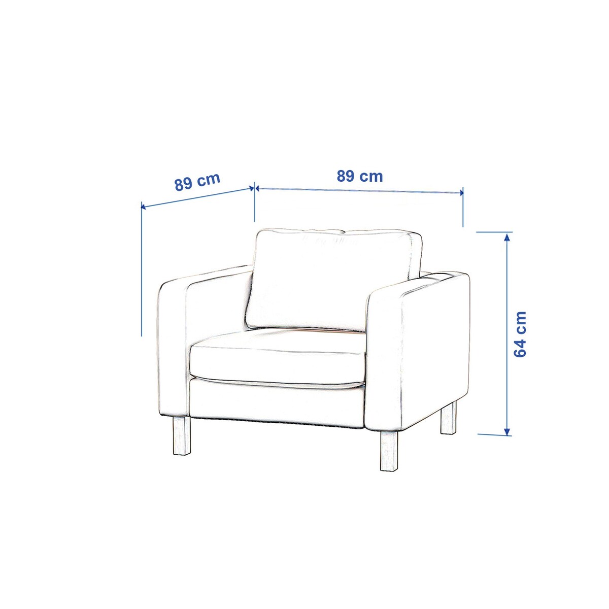 Pokrowiec na fotel Karlstad, szary, 89 x 89 x 64 cm, Living