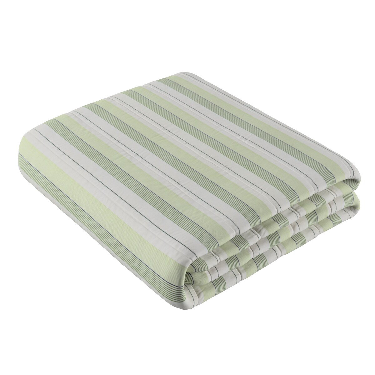 Narzuta pikowana w pasy 200x210 zielone pasy