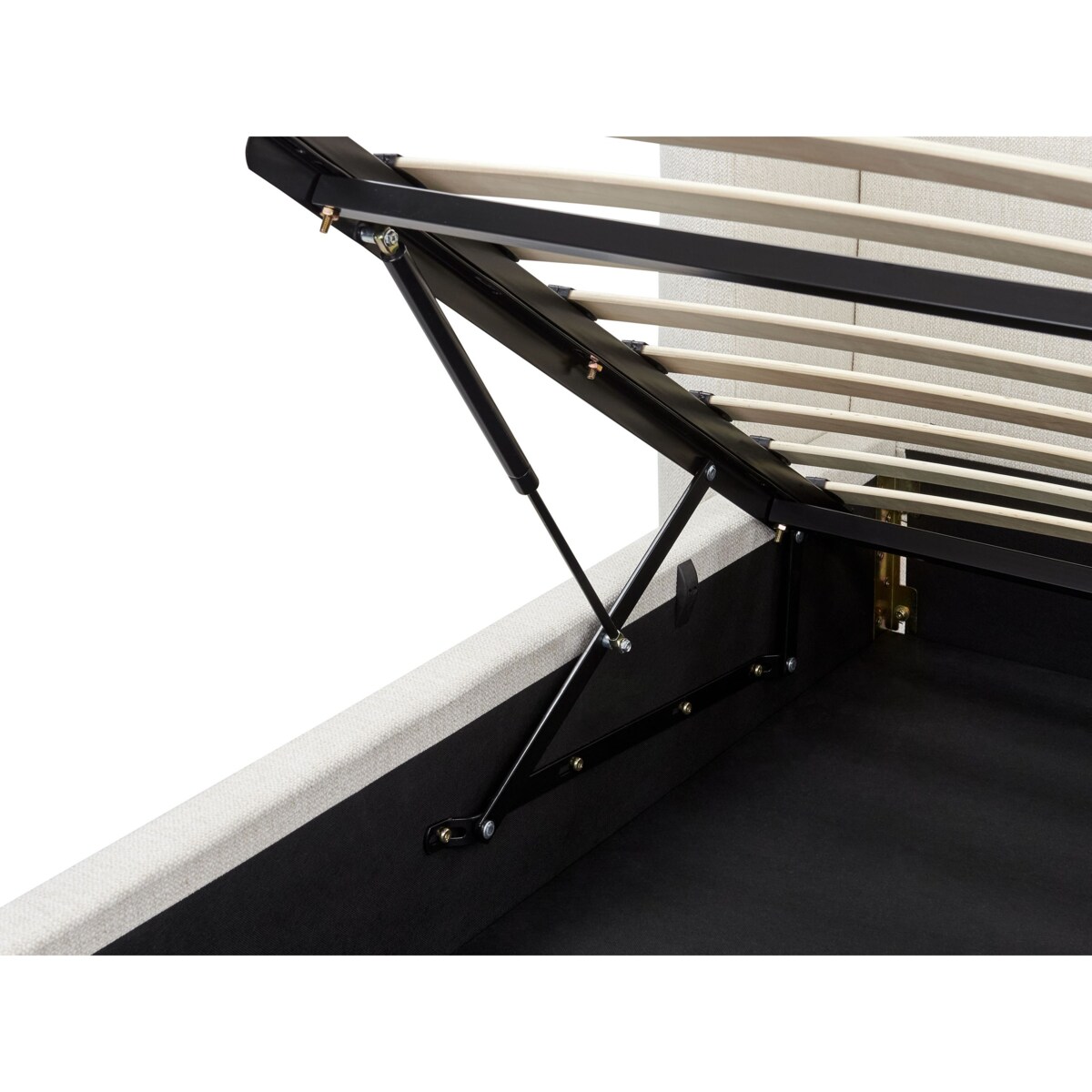 Łóżko z pojemnikiem MONESTIER 160 x 200 cm Złamana biel