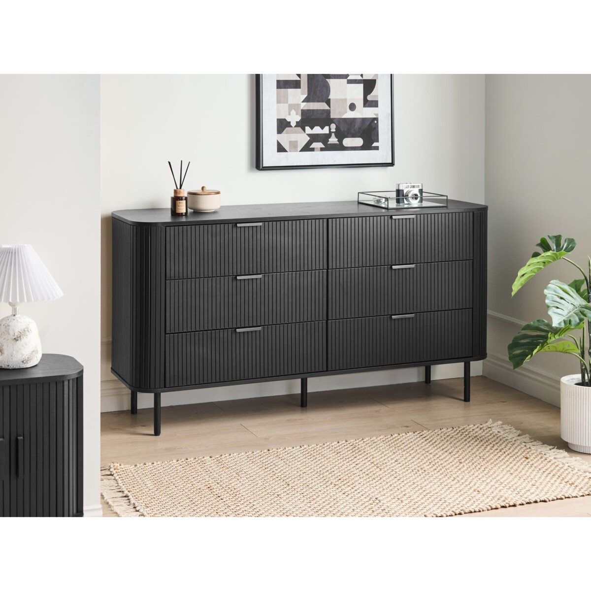 Komoda 6 szuflad BRADLEY Czarny