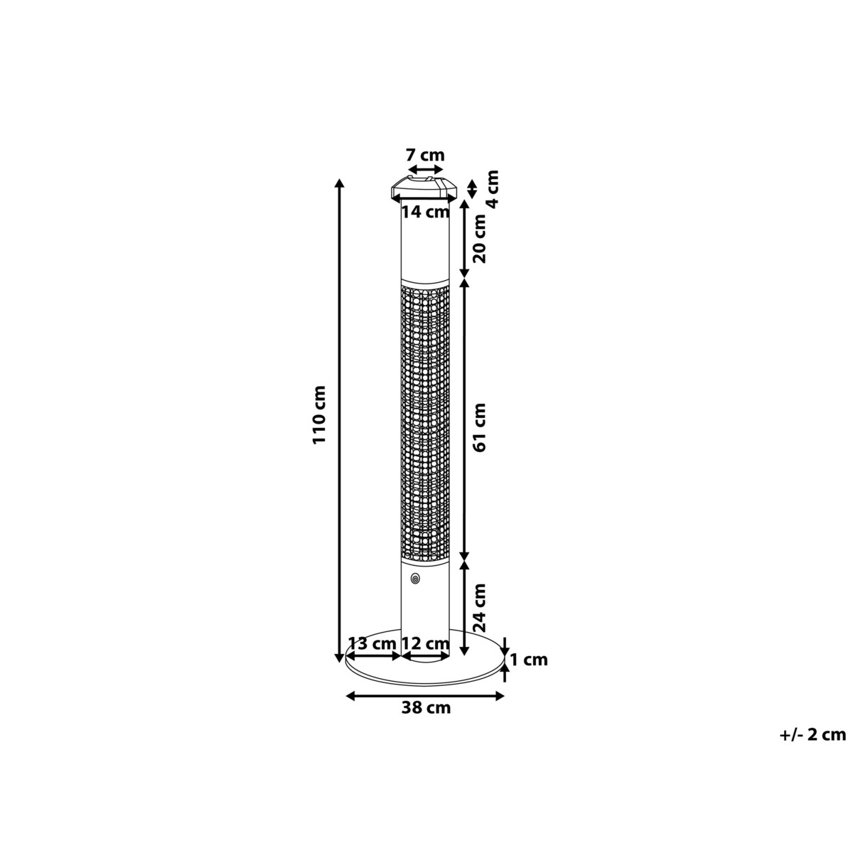 Elektryczny promiennik ogrodowy z popielniczką VEZUVIO